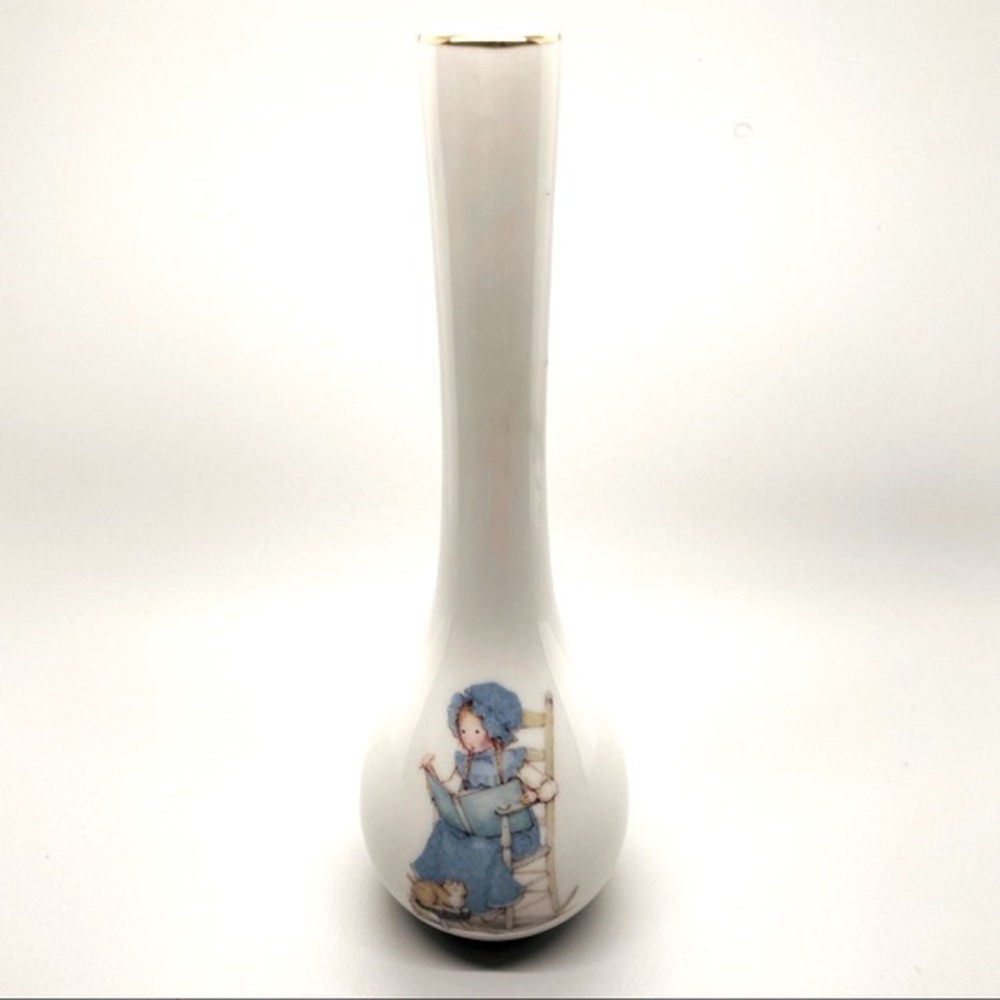 Vintage 1970s Holly Hobbie Glass Vase - Rare